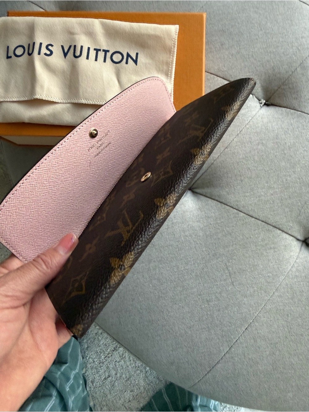 Louis Vuitton Brown Monogram Wallet with Pink Interior